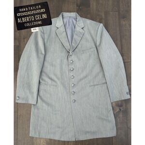 Alberto Celini Mens Grey Suit Jacket Blazer Size 50L Single Breasted 7-Button